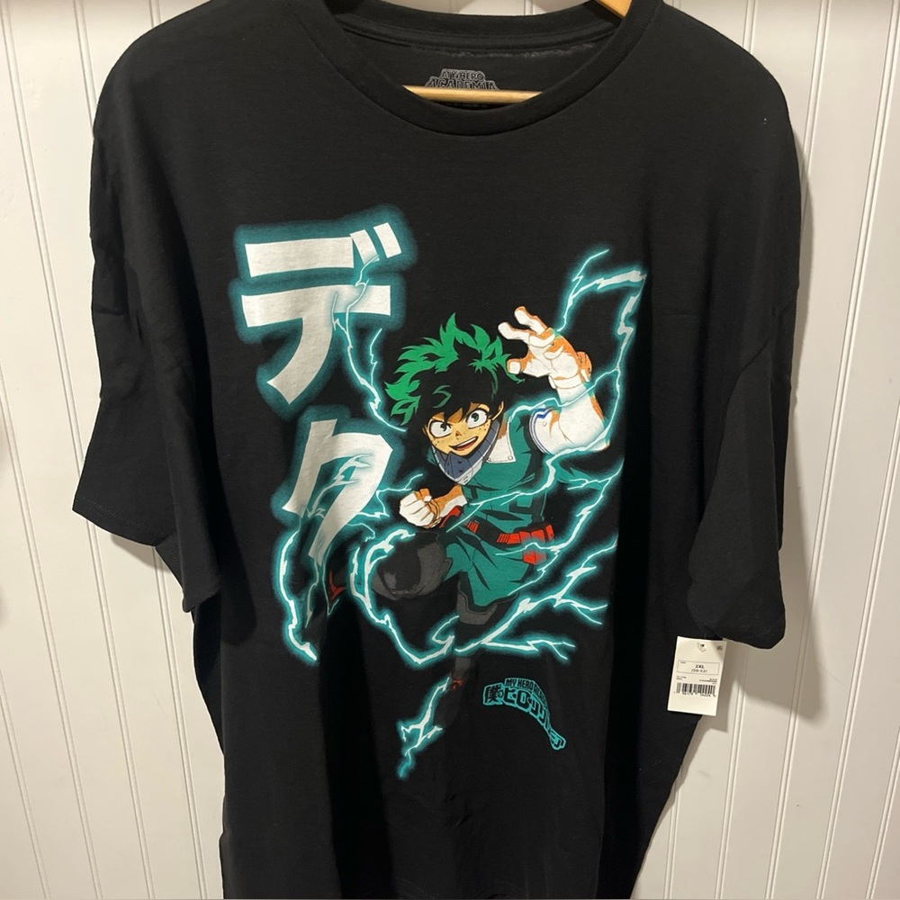 My Hero Academia Deku / Midoriya Graphic T-Shirt Black MHA -  Mens 2XL